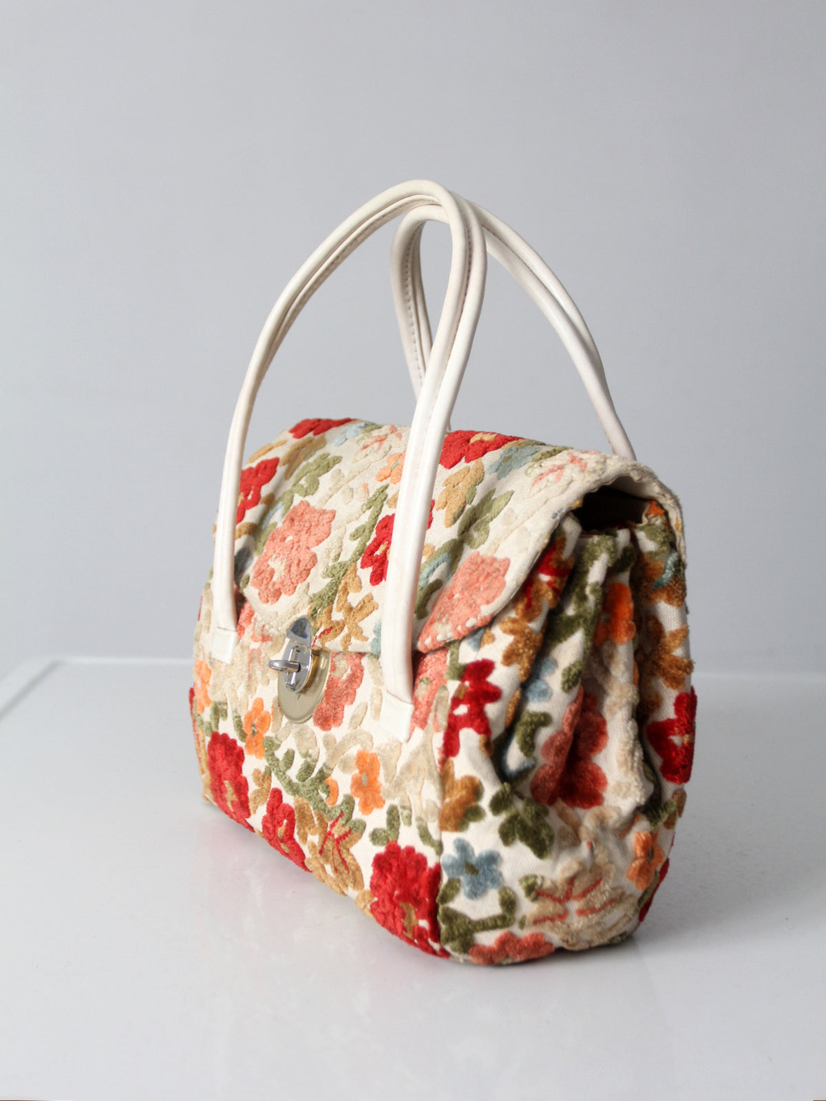 vintage 1960s floral tapestry handbag