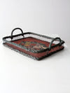 antique hand-painted wood tray