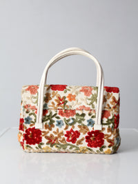 vintage 1960s floral tapestry handbag