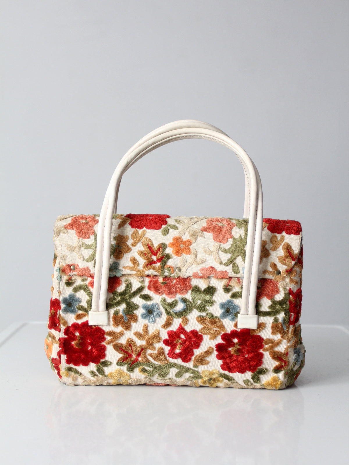 vintage 1960s floral tapestry handbag