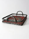 antique hand-painted wood tray