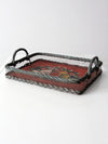 antique hand-painted wood tray