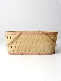 antique painted splint weave basket