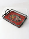antique hand-painted wood tray