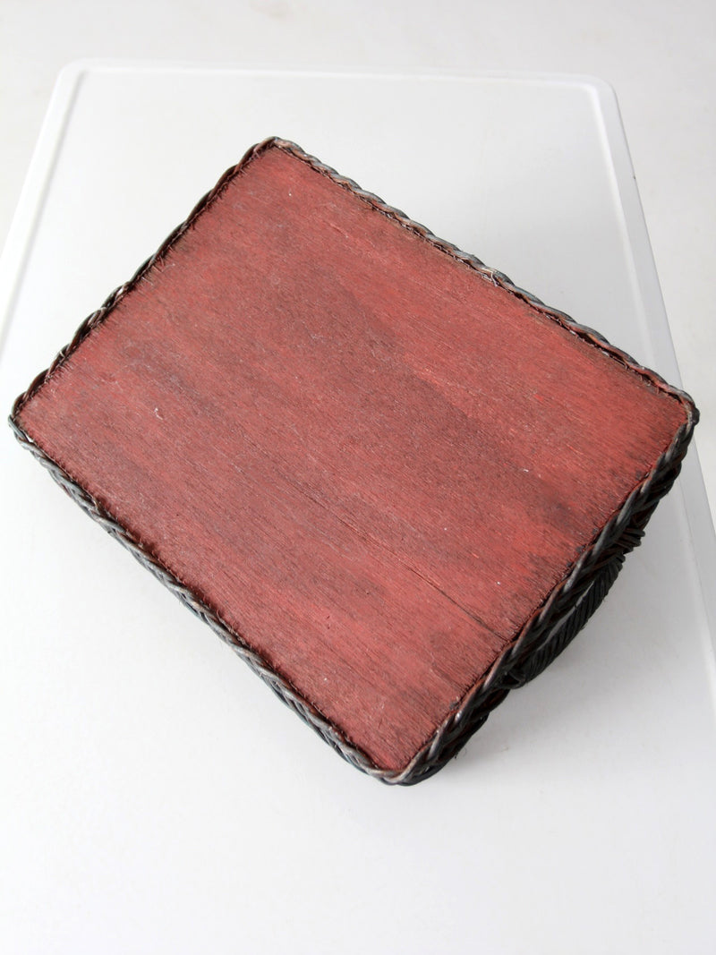 antique hand-painted wood tray