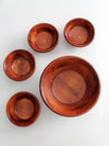 mid-century wood serving bowl set