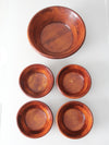 mid-century wood serving bowl set