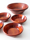mid-century wood serving bowl set
