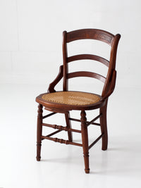 antique American Eastlake style cane seat chair