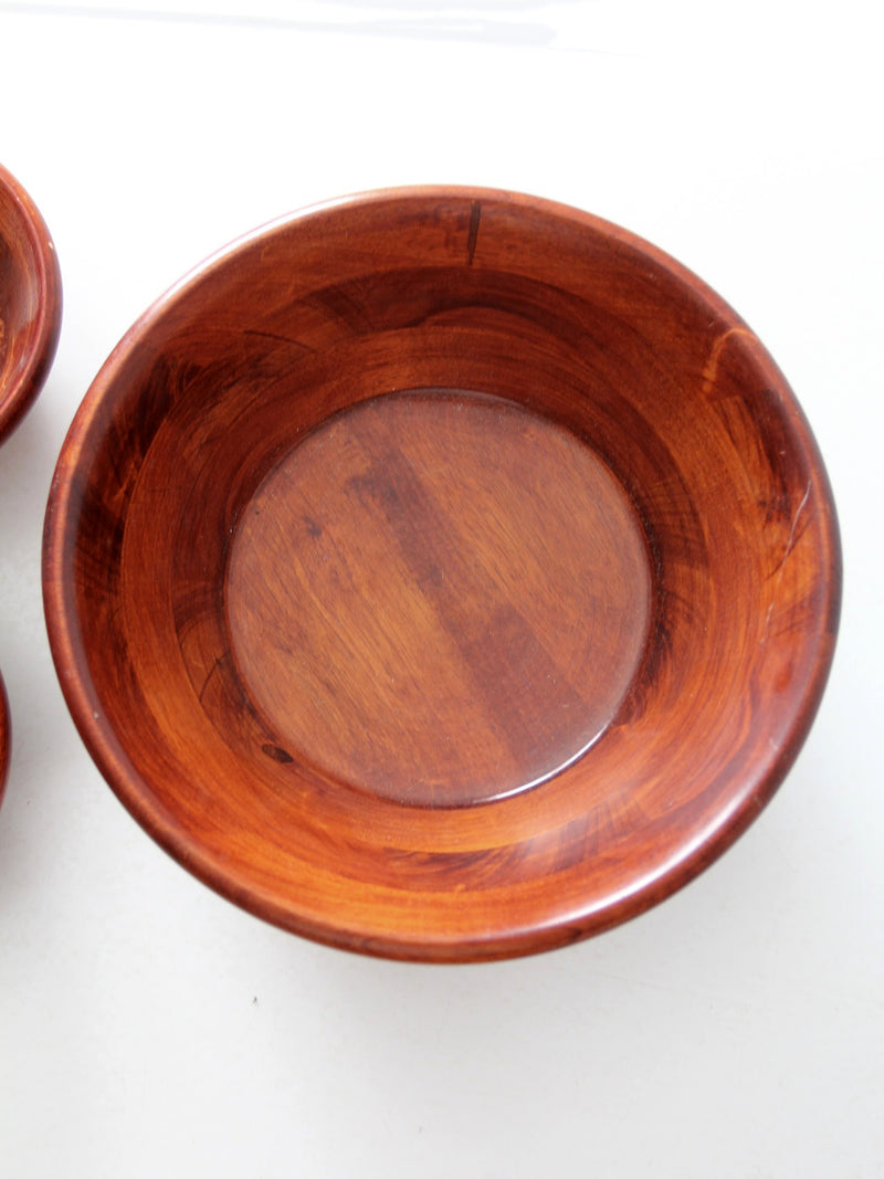mid-century wood serving bowl set