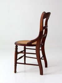 antique American Eastlake style cane seat chair