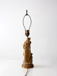 vintage pastoral figurative gilt table lamp