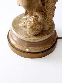 vintage pastoral figurative gilt table lamp