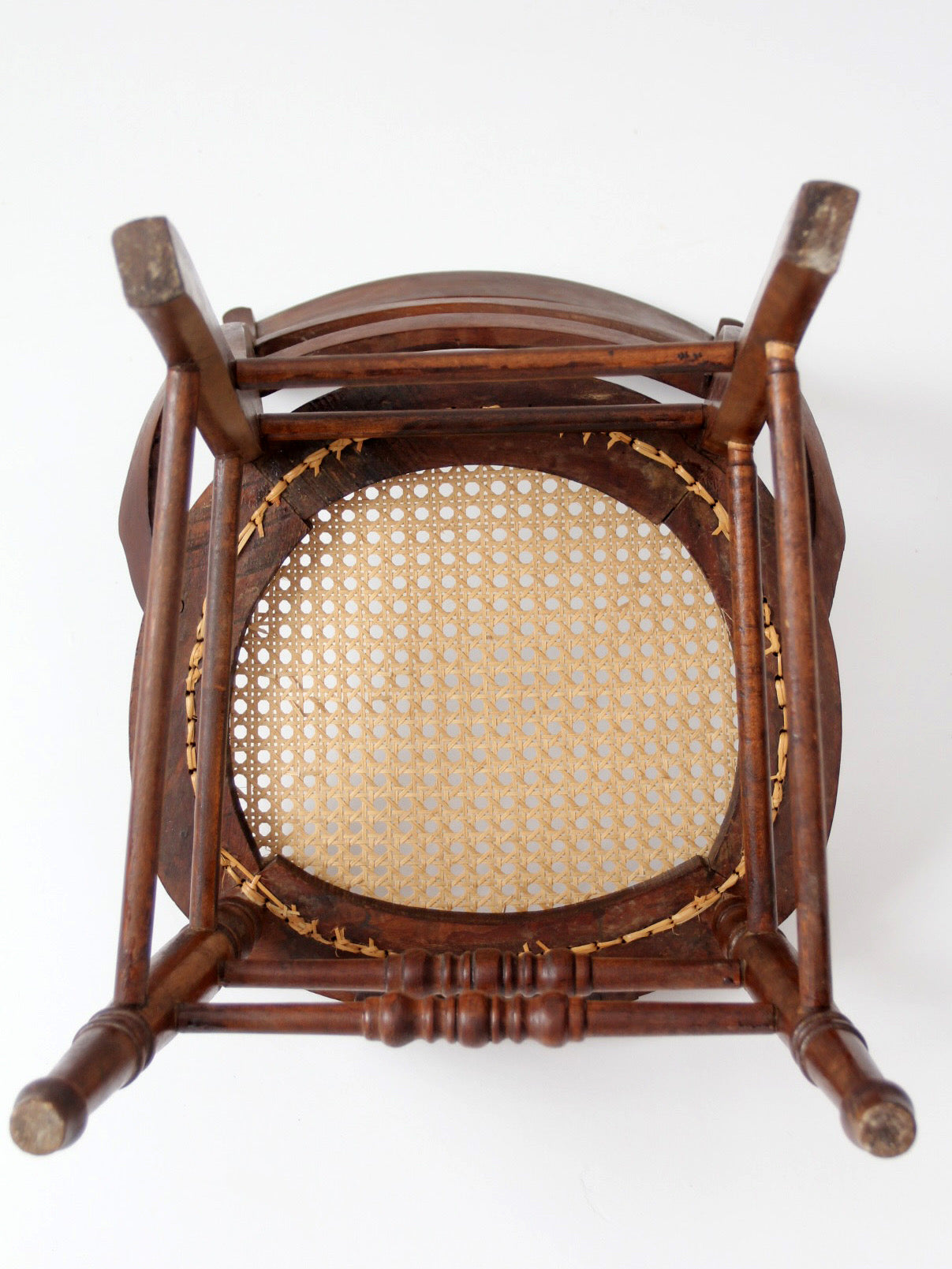 antique American Eastlake style cane seat chair