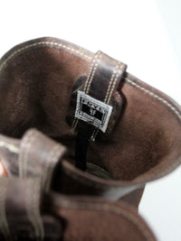 vintage Frye men's distressed brown leather harness boots | size 12