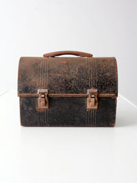 vintage black metal lunch box