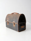 vintage black metal lunch box