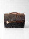 vintage black metal lunch box