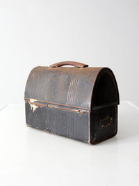 vintage black metal lunch box