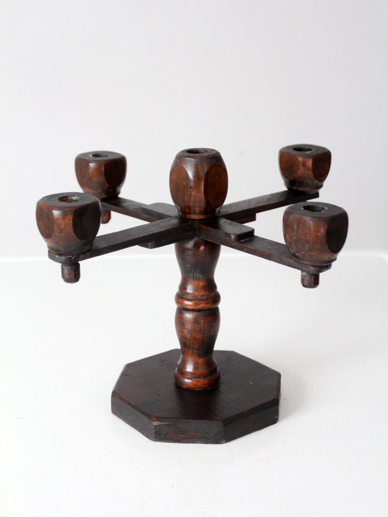 vintage Spanish Revival wood candelabra