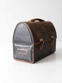 vintage black metal lunch box