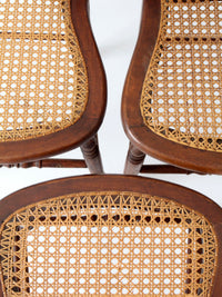 antique cane seat dining chairs | set of 3