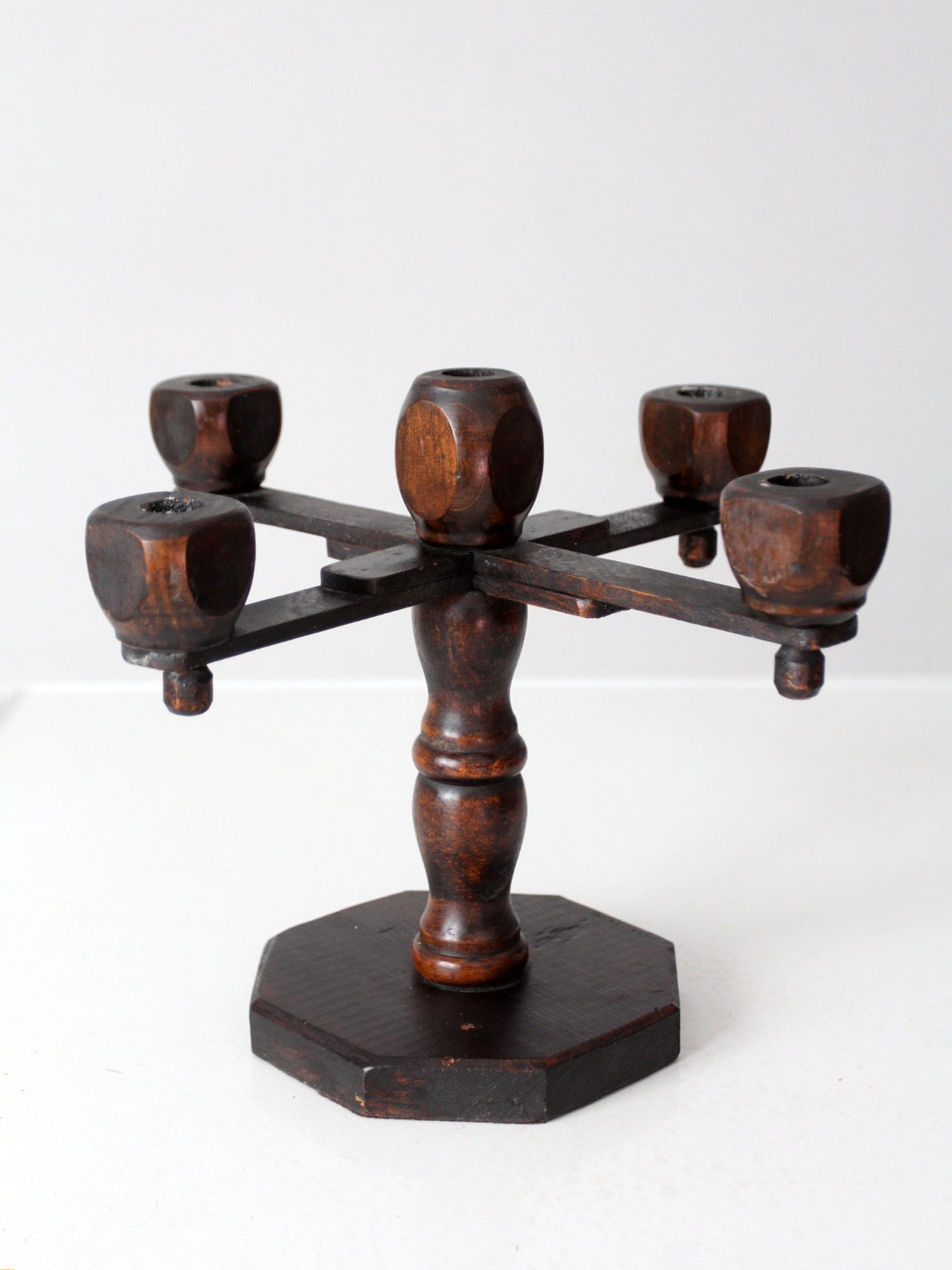 vintage Spanish Revival wood candelabra