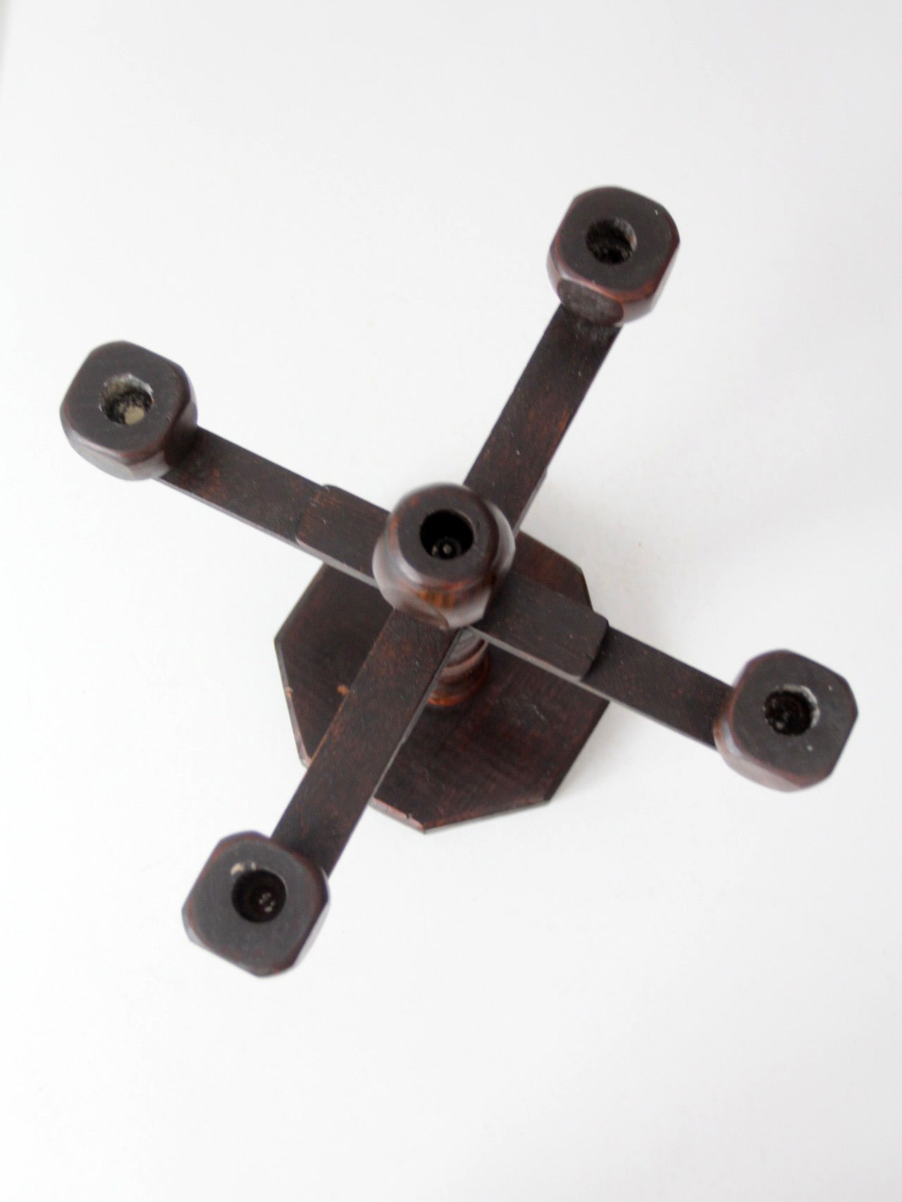 vintage Spanish Revival wood candelabra