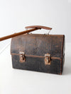 vintage black metal lunch box