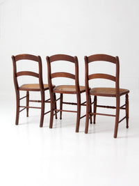 antique cane seat dining chairs | set of 3