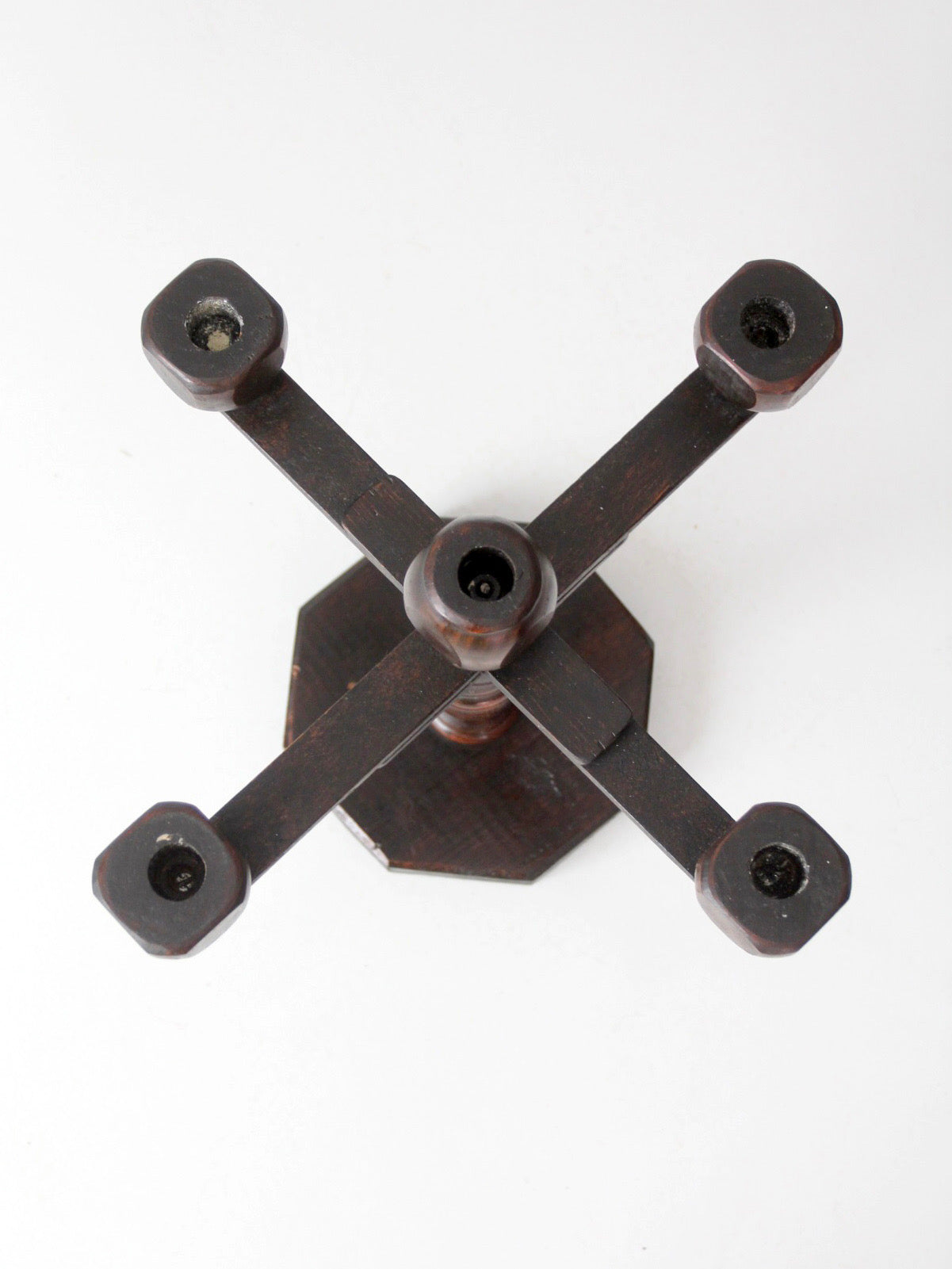 vintage Spanish Revival wood candelabra