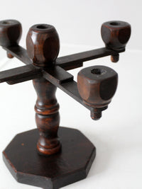 vintage Spanish Revival wood candelabra