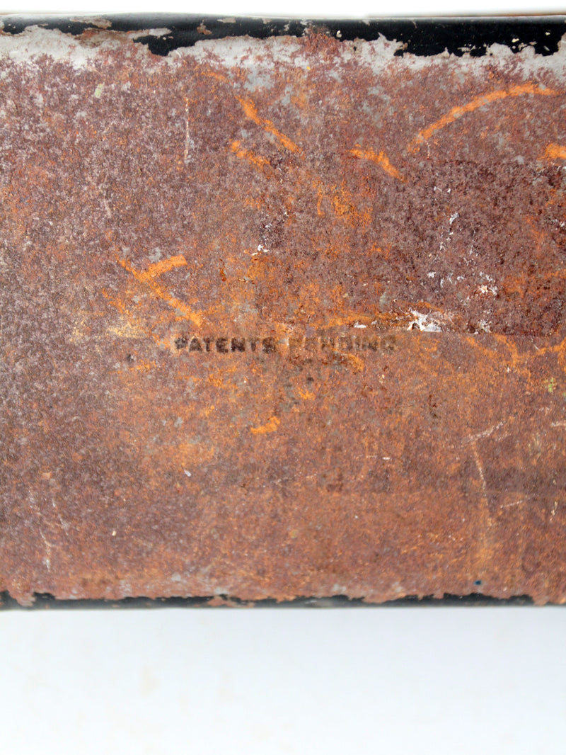 vintage black metal lunch box