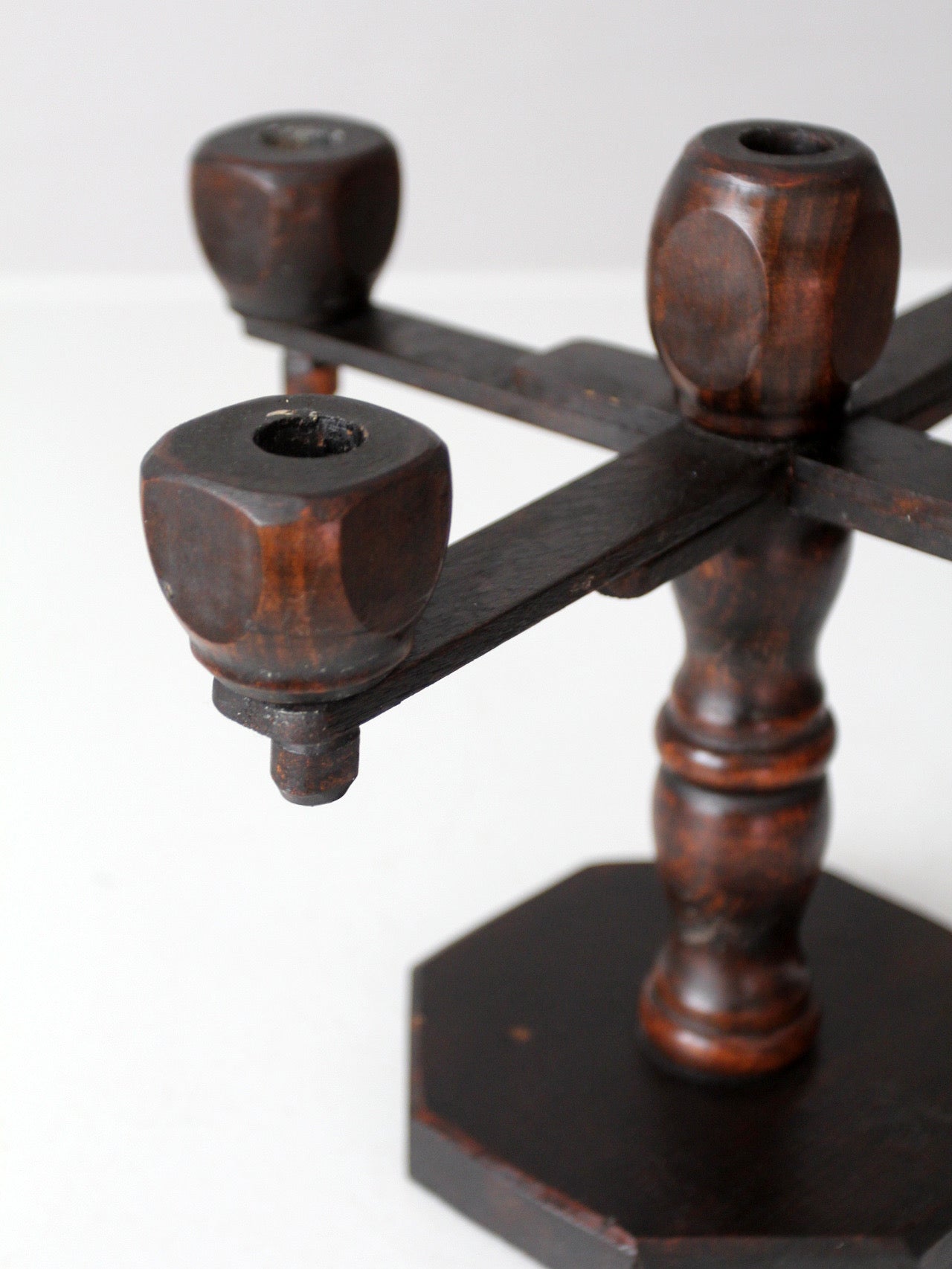vintage Spanish Revival wood candelabra