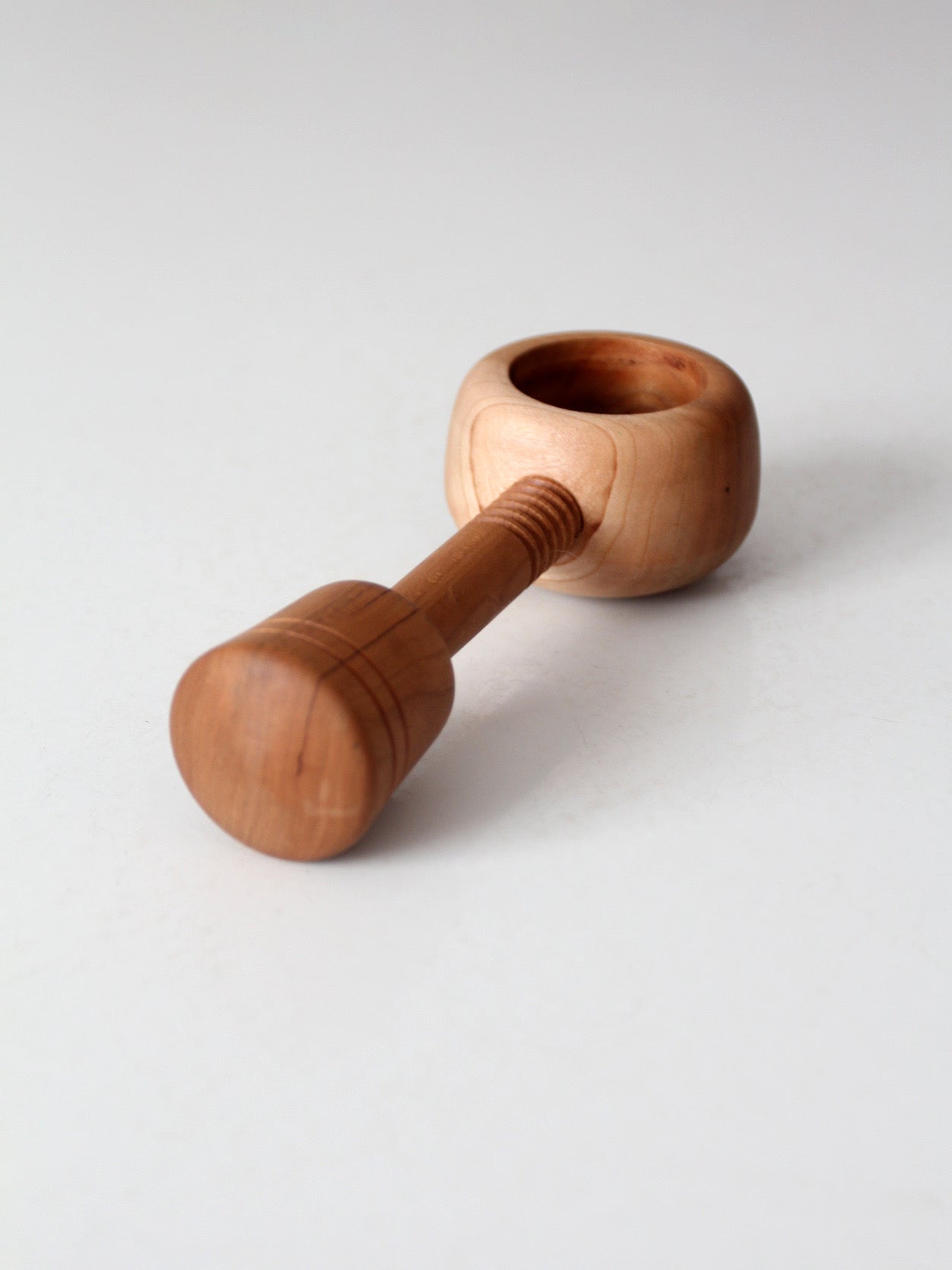vintage mid-century turned wood nutcracker
