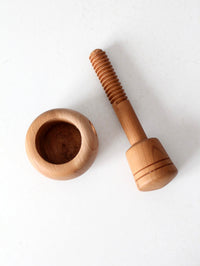 vintage mid-century turned wood nutcracker