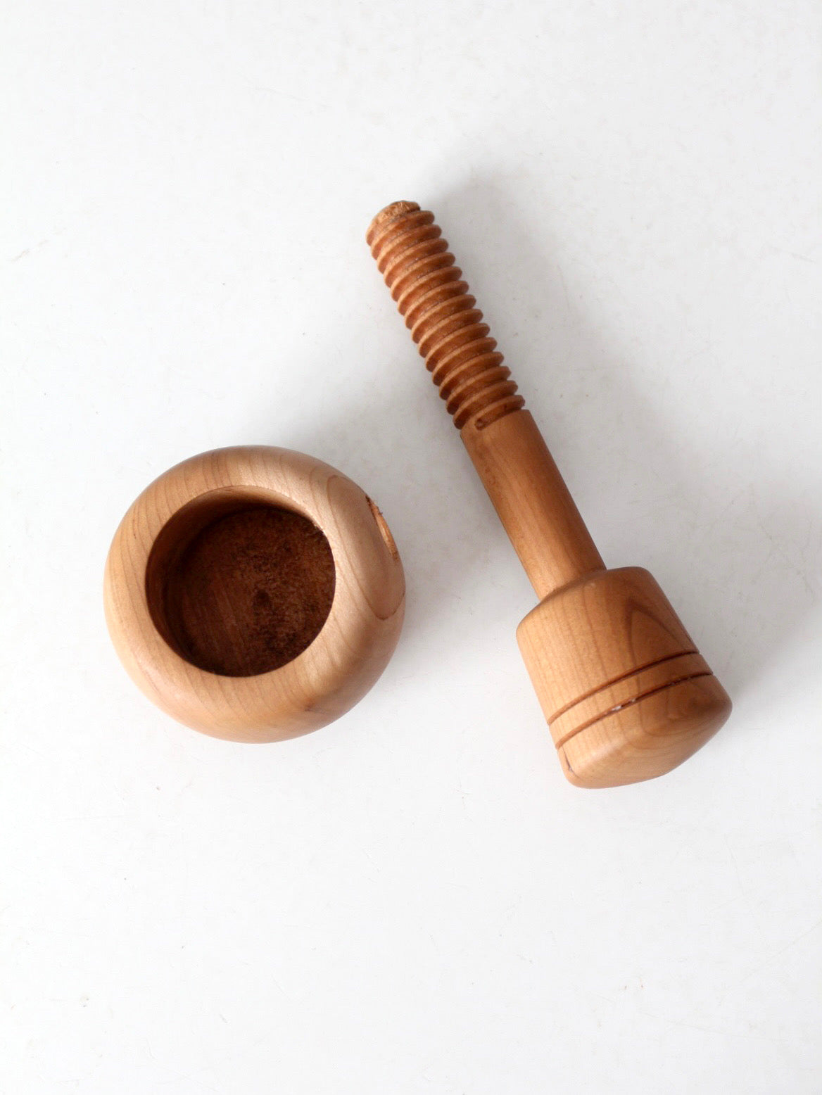 vintage mid-century turned wood nutcracker