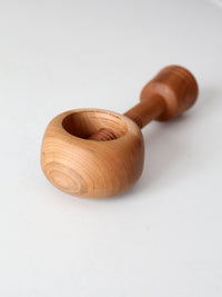 vintage mid-century turned wood nutcracker