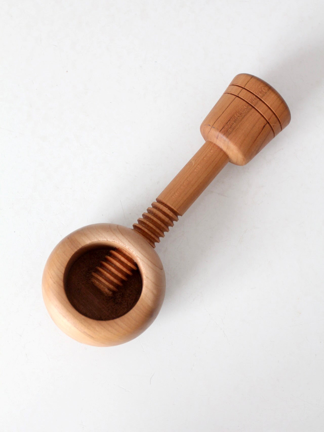 vintage mid-century turned wood nutcracker