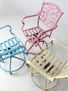 set of 3 vintage metal swivel patio chairs