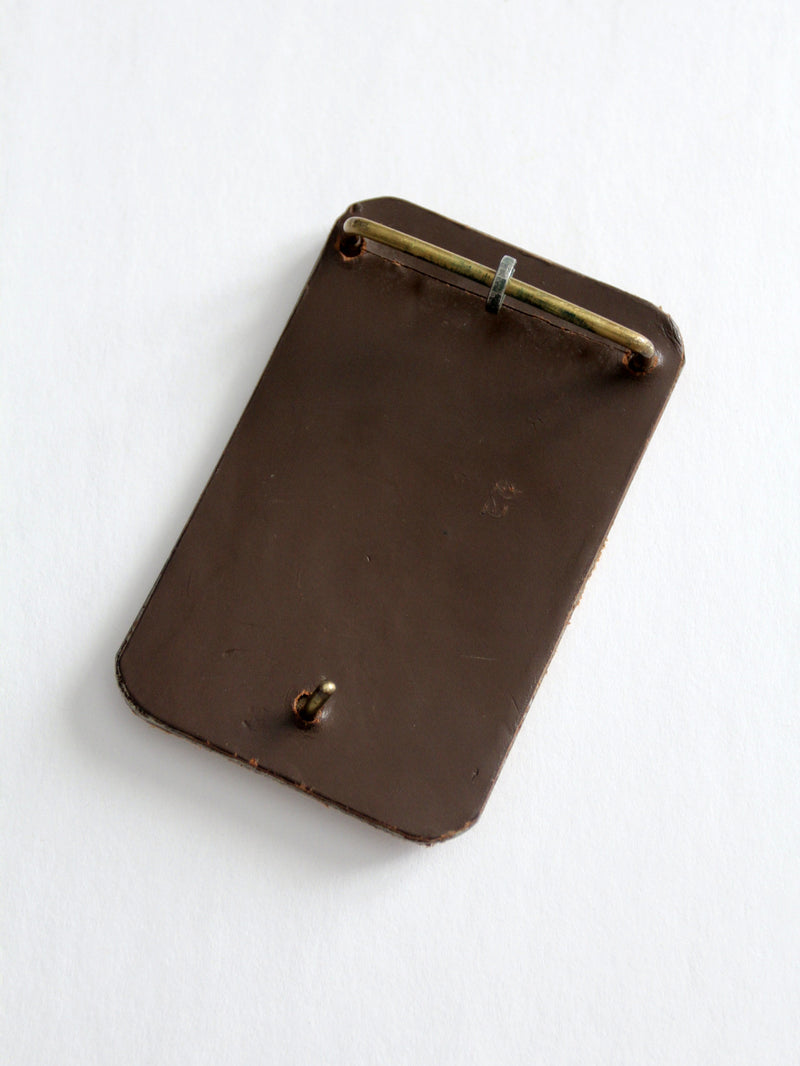 vintage leather horse buckle