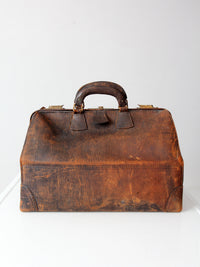 antique early 20th century leather doctor’s bag