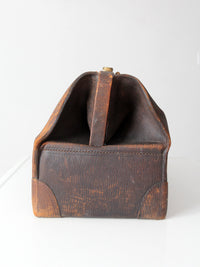 antique early 20th century leather doctor’s bag