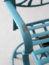 mid-century iron garden bench