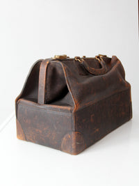 antique early 20th century leather doctor’s bag