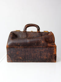 antique early 20th century leather doctor’s bag