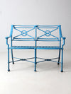 mid-century iron garden bench