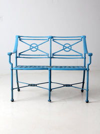mid-century iron garden bench