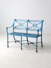 mid-century iron garden bench