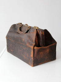 antique early 20th century leather doctor’s bag
